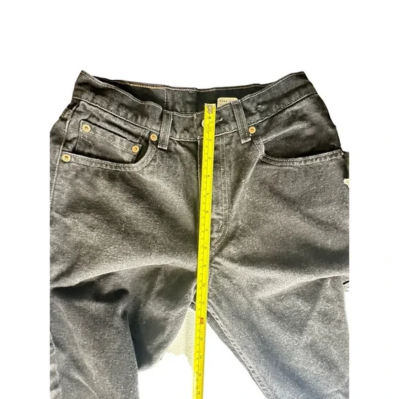 Vtg Levis 505 Mens Jeans 27x29 Straight Black 2000 Red Tab Made in USA Tag 29x30 - Picture 10 of 13